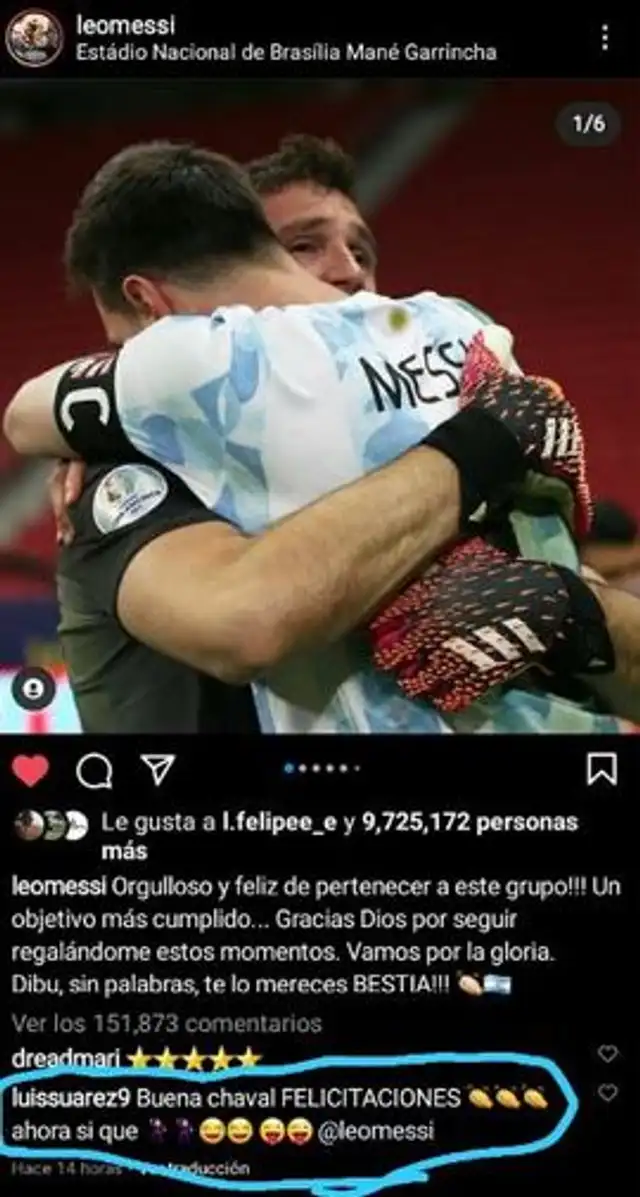 Comentario de Luis Suárez