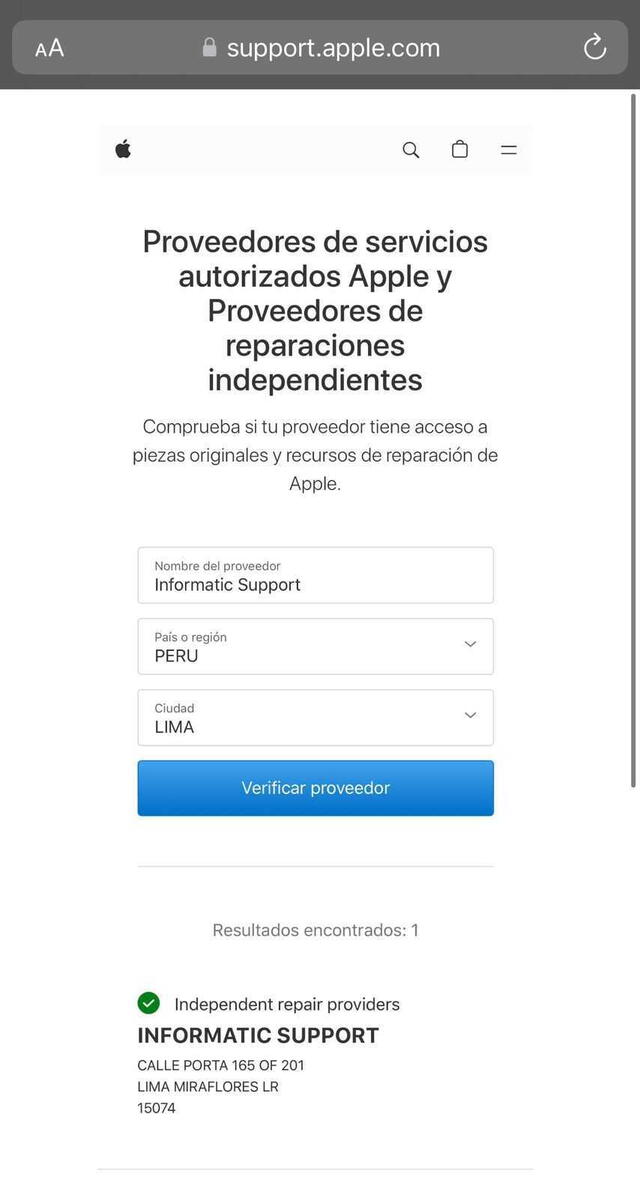 Los de Informatic Support son los técnicos autorizados por Apple. Foto: Apple   