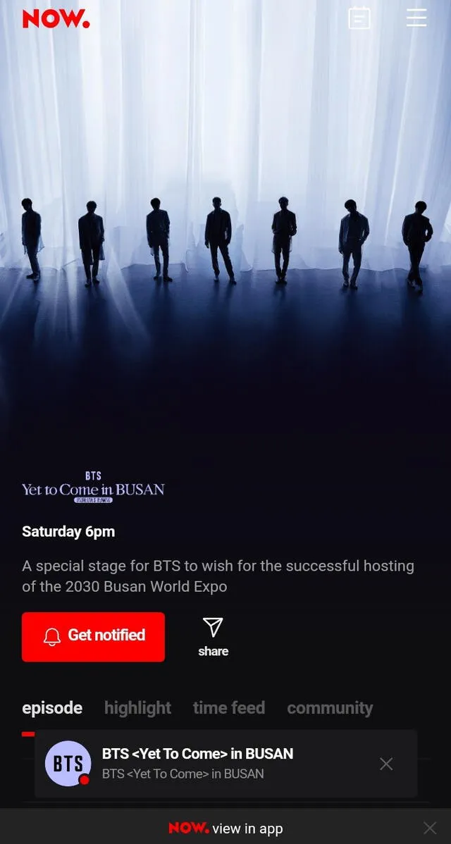 BTS, Yet to come in Busan, kpop, live streamin en vivo