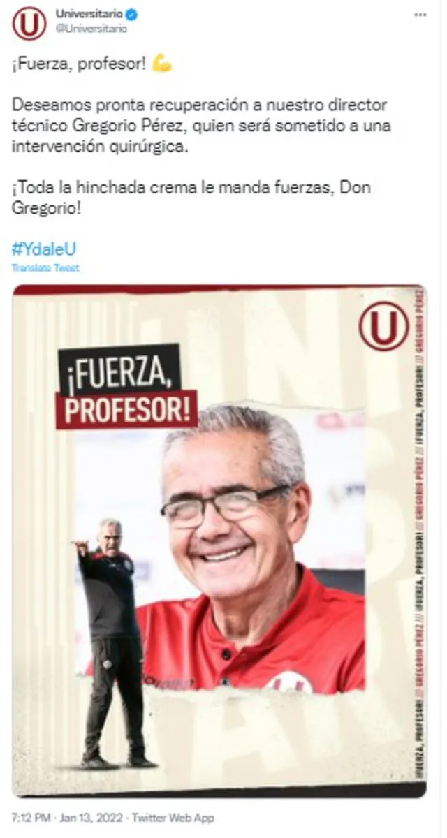 Publicación Universitario. Foto: Captura Twitter