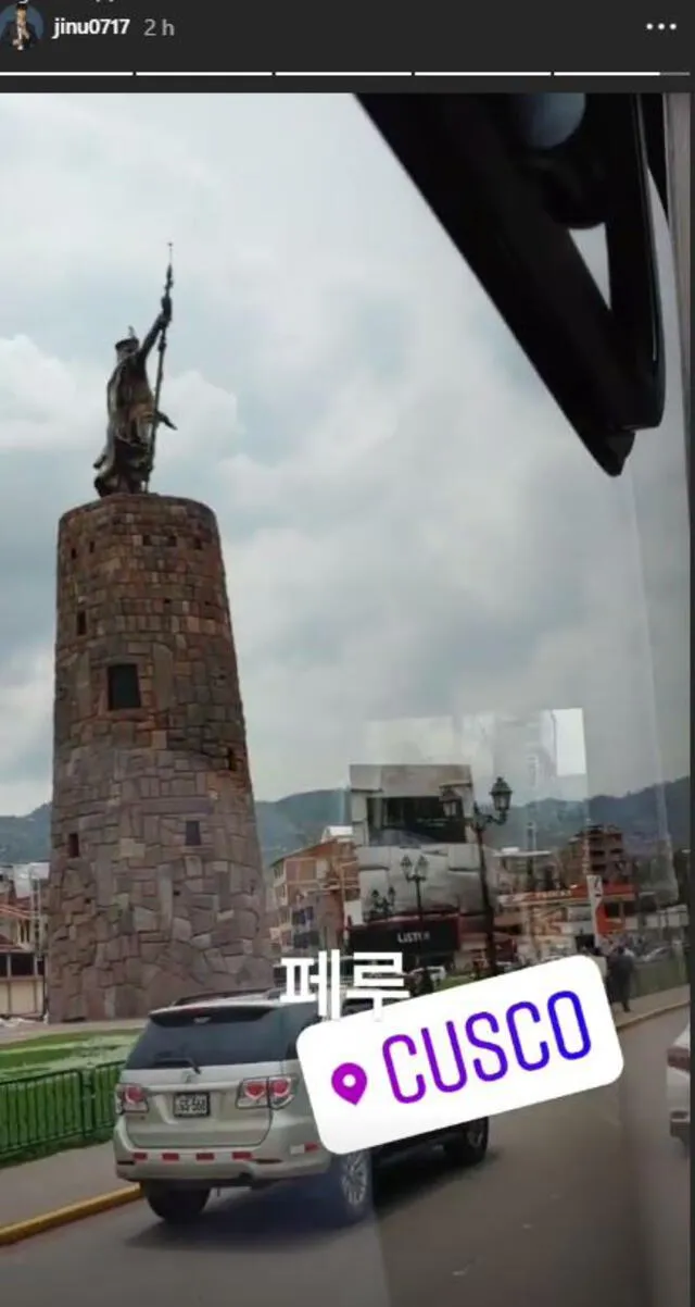Kim Jin Woo en Cusco, Perú - Instagram