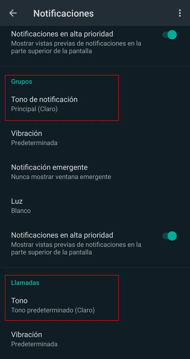 Cambiar el tono de llamada en WhatsApp