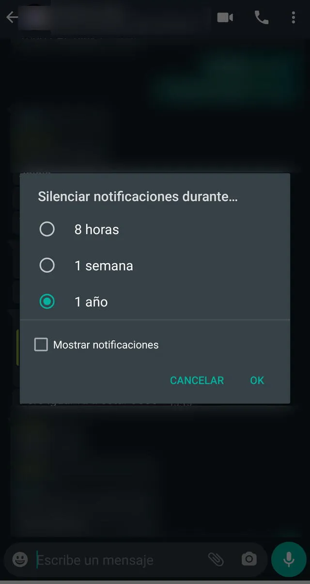 Silenciar WhatsApp