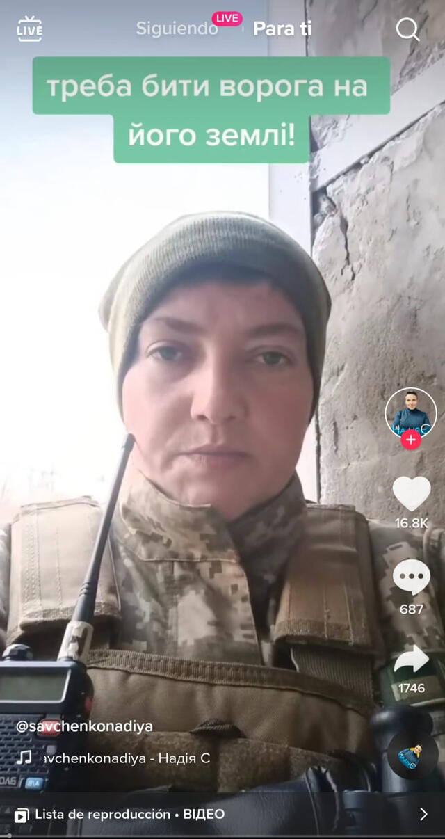 Primera piloto de Ucrania en TikTok.