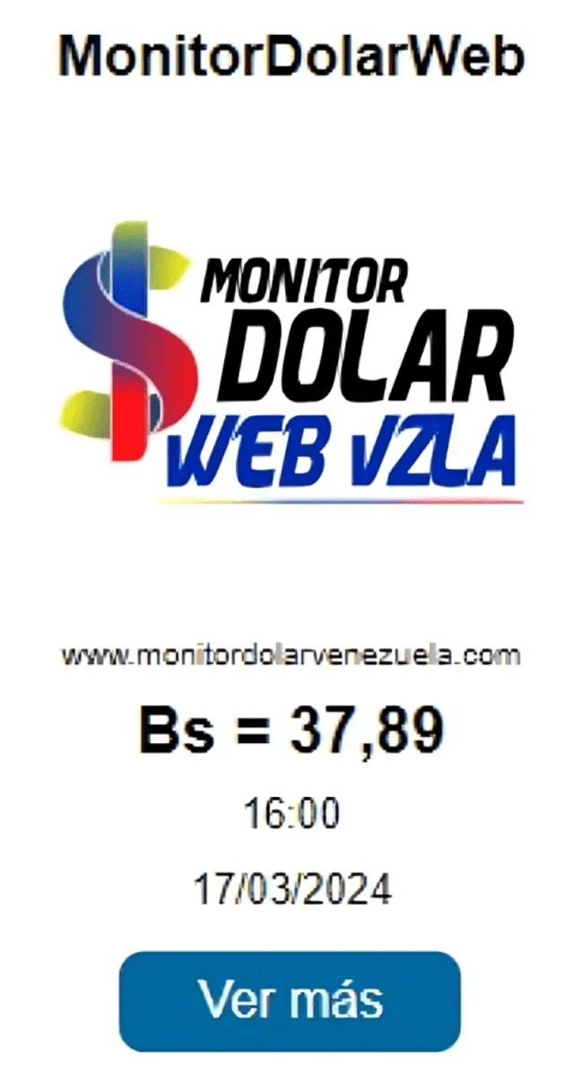 Precio del dólar en Venezuela hoy, 18 de marzo, según Monitor Dólar. Foto: Instagram/@EnParaleloVzla3   