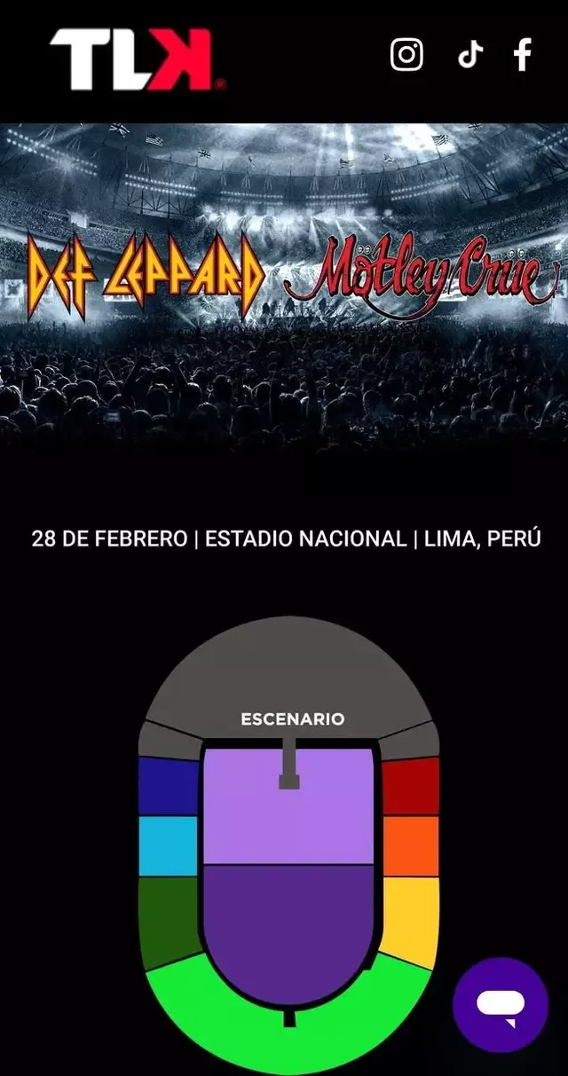 El Estadio Nacional tiene previsto un concierto el 28 de febrero. Foto: captura de Teleticket