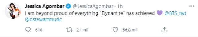 Jessica Agombar sobre BTS. Foto: captura Twitter