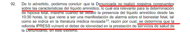 Susalud encontró incongruencias sobre las características del líquido amniótico. Foto: Susalud   