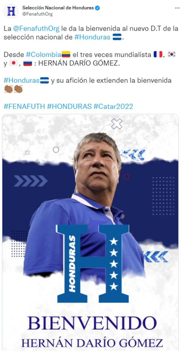 Hernán Gómez fue presentado como nuevo técnico de Honduras. Foto: Selección Nacional de Honduras