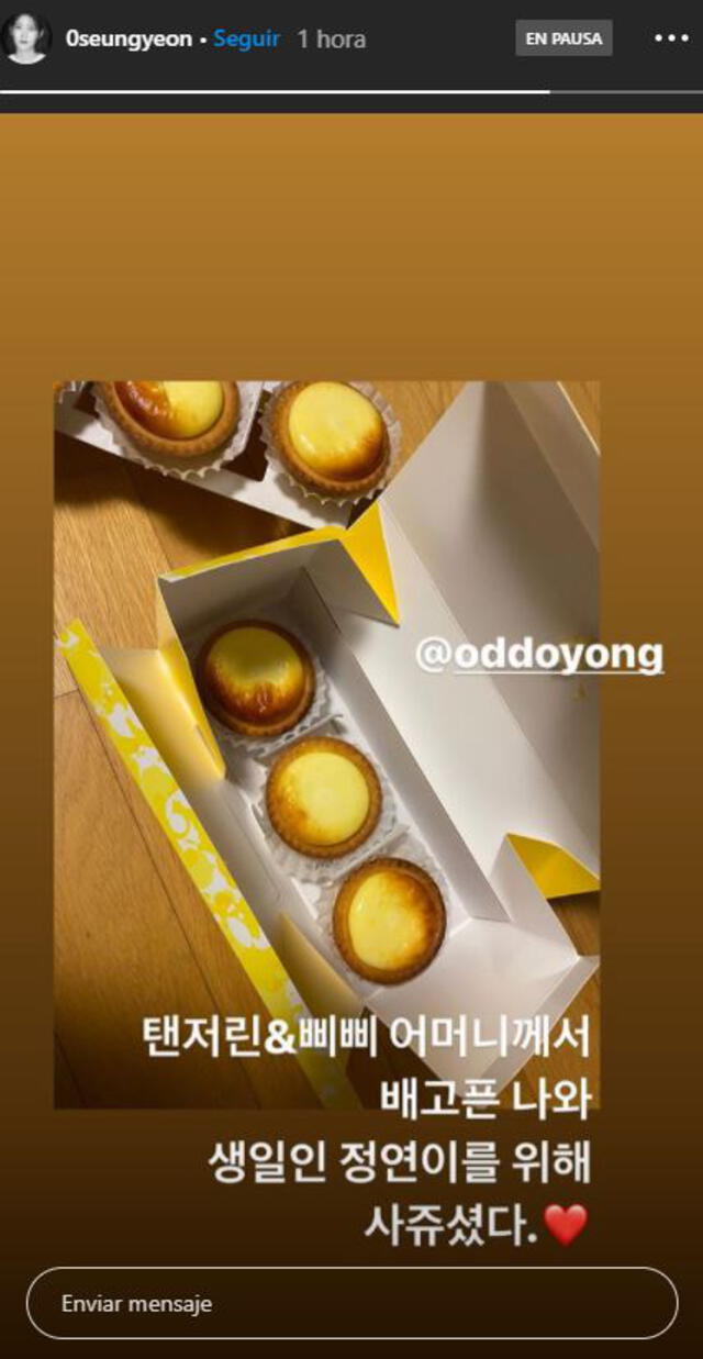 Post de Seung Yun en Instagram. Foto: @0seungyeon Verificado
