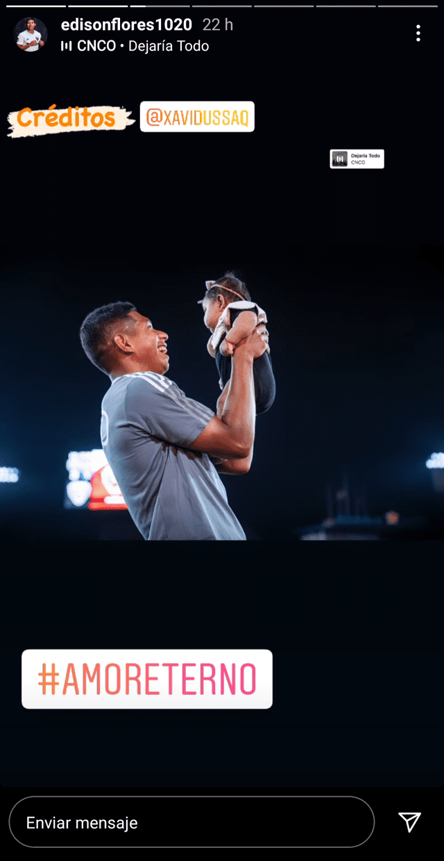Edison Flores se convirtió en padre en mayo de este año. Foto: Instagram Edison Flores.