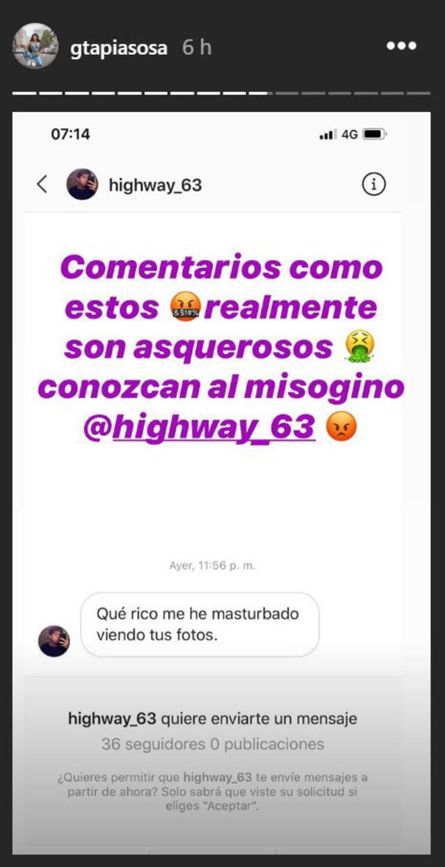 Historia de Instagram de Génesis Tapia