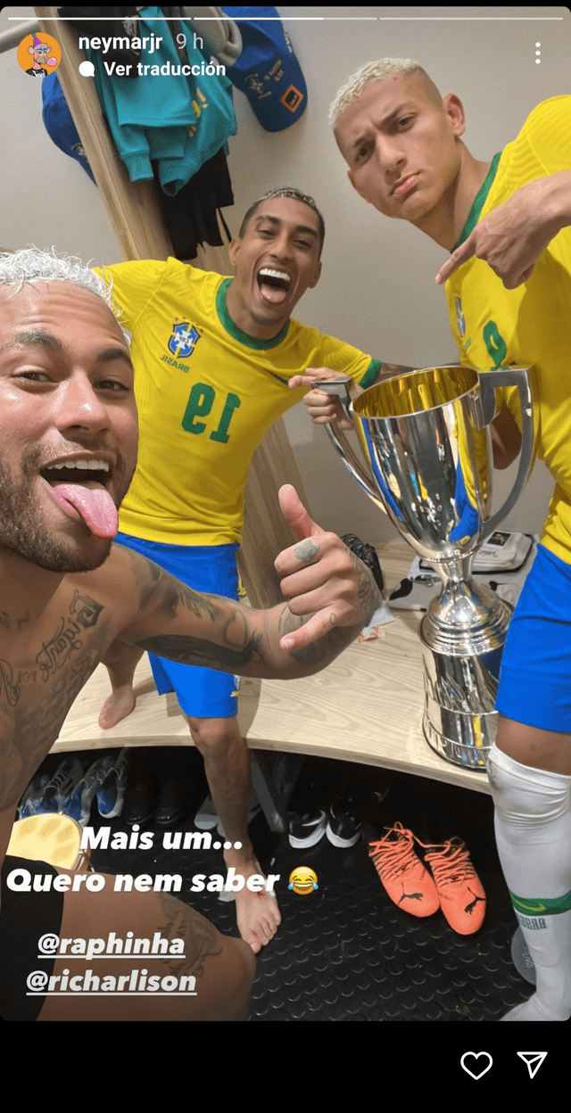 Neymar y su indirecta a Argentina. Foto: Neymar/Instagram.