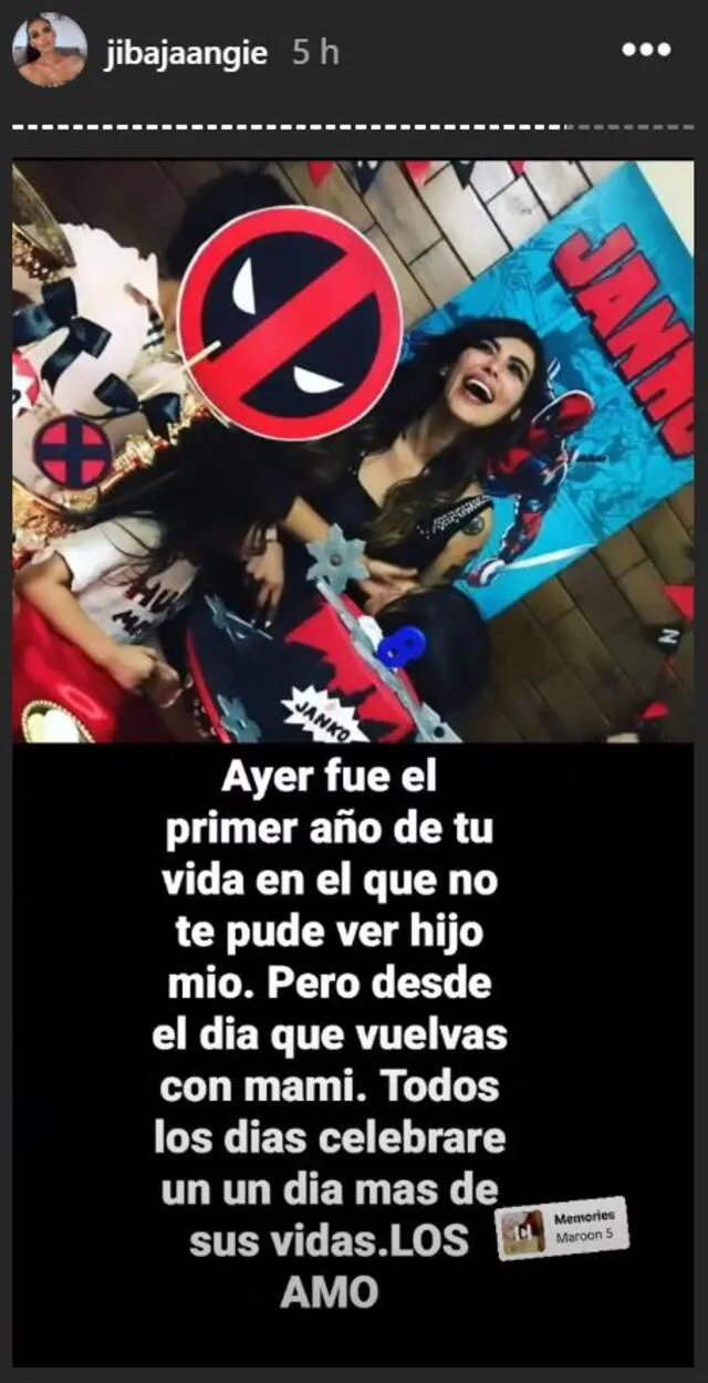 Mensaje de Angie Jibaja en Instagram por ausencia en cumpleaños de Janko.