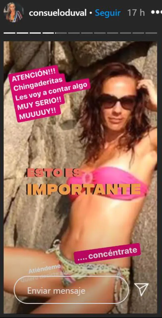 Consuelo Duval se pronuncia en Instagram