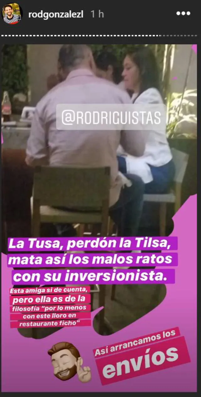 Tilsa Lozano captada con Jackson Mora en restaurante.