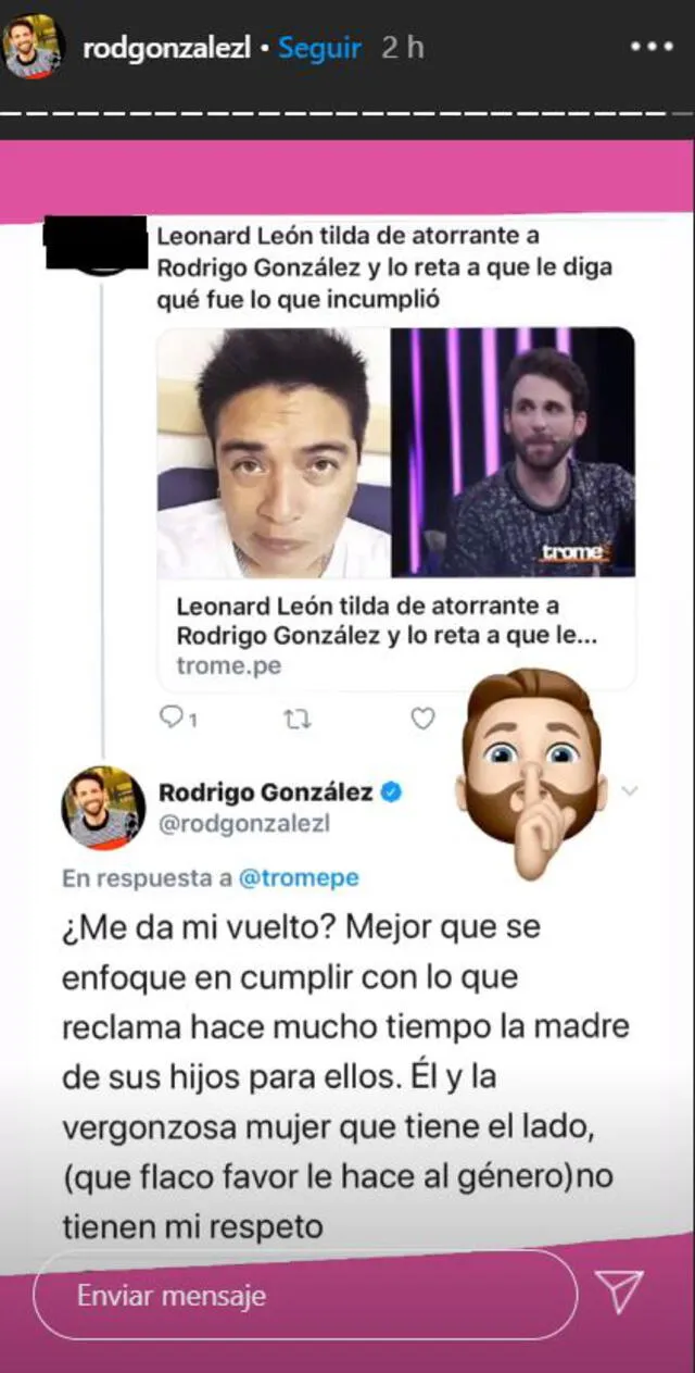 Rodrigo González se enfrenta a Leonard León