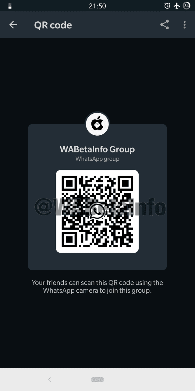Así lucirá el código QR de los grupos de WhatsApp.
