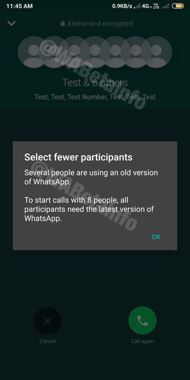 WhatsApp ya permite videollamadas grupales de hasta ocho personas