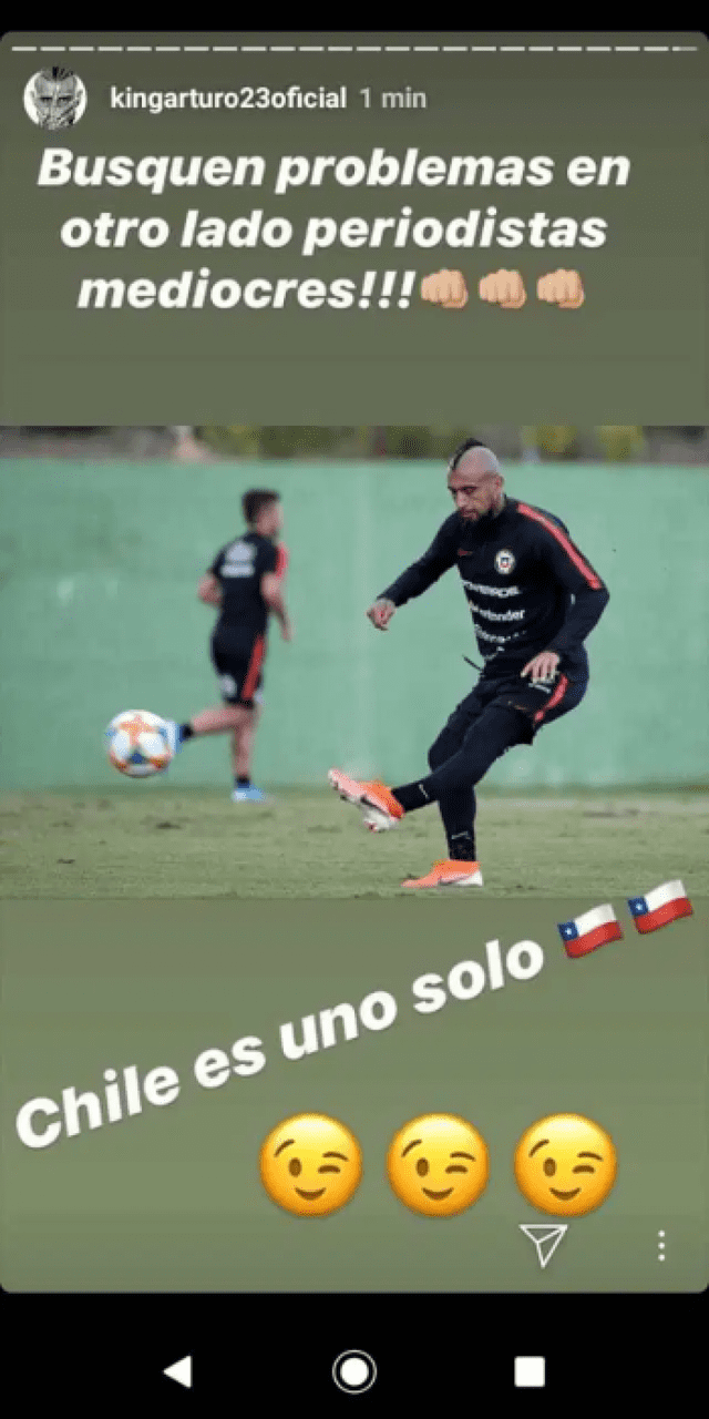 Arturo Vidal arremetió contra la prensa en Instagram.