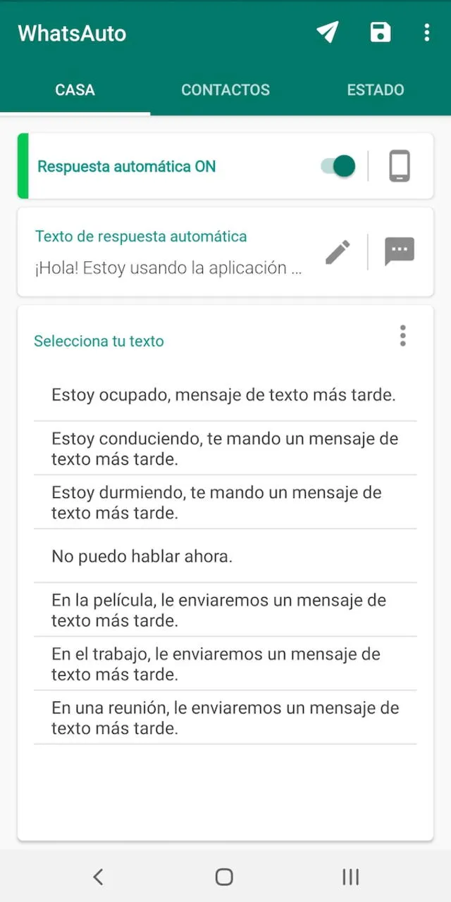 WhatsApp: así puedes enviar mensajes de respuesta automática a tus contactos
