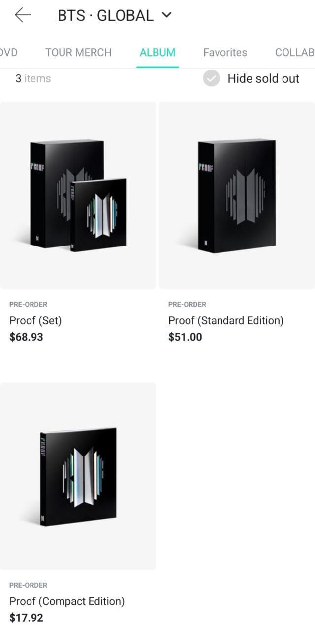 BTS Álbum proof Weverse dónde cómo comprar