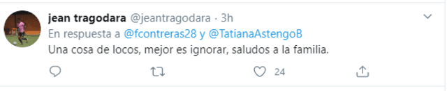 Jean Tragodora respondió al polémico tuit de Tatiana Astengo.