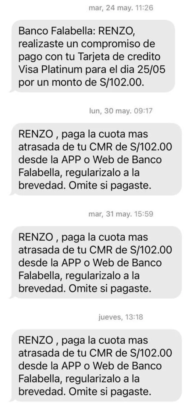 Mensajes de Banco Falabella. Foto: Renzo Pérez Díaz