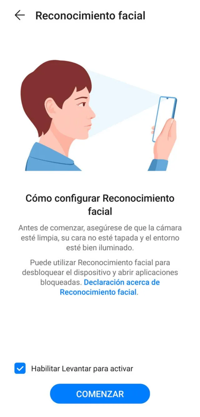 Reconocimiento facial del Huawei P40 Pro