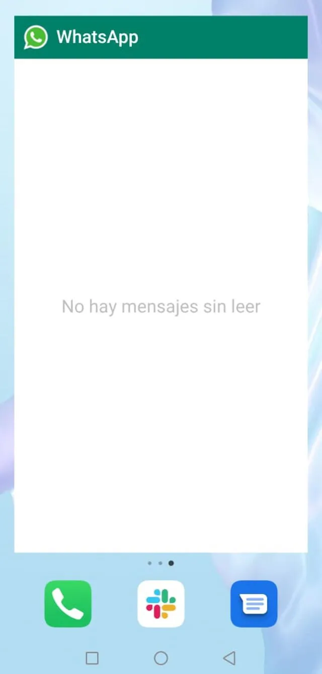 Así luce el widget de WhatsApp. Foto: La República