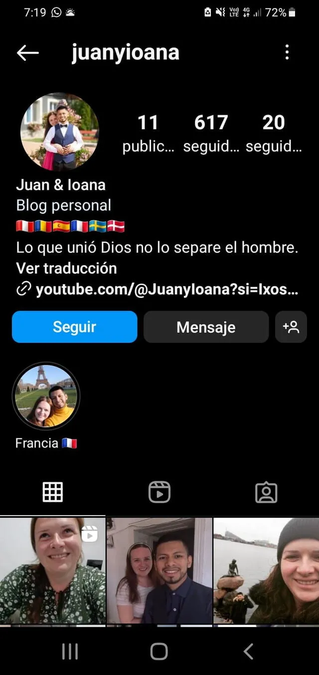 Perfil de Instagram de Juan y Loana. Foto: Instagram Juan y Loana.   