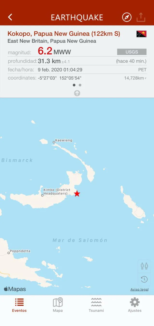 Terremoto Nueva Guinea