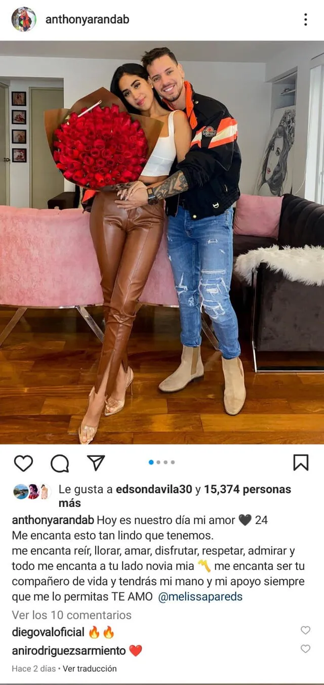24.6.2022 | Publicación de Anthony Aranda. Foto: captura Instagram