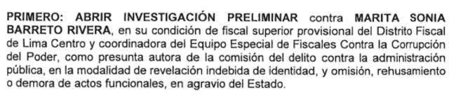 Decisión carpeta fiscal. Foto: captura   