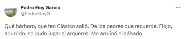 Publicación de Pedro García. Foto: captura Twitter   