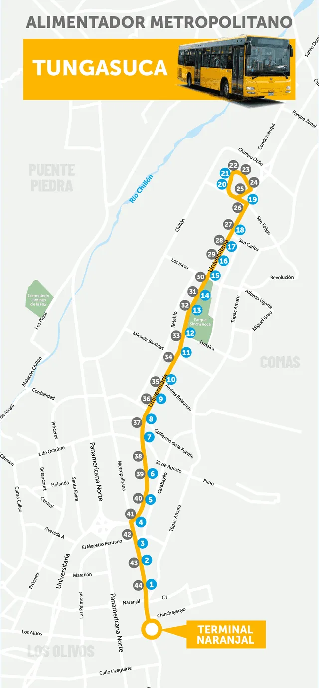 Metropolitano, ATU, alimentadores