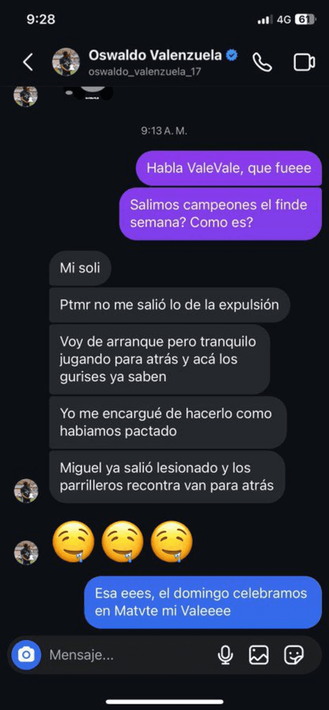 Oswaldo Valenzuela señala que el chat es falso. Foto: difusión   