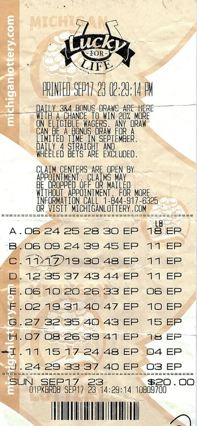 Boleto ganador de Lucky for Life, en el que la jugada 11-15-17-24-48 le dio un cuantioso premio a Michael Sopejstal. Foto: Michigan Lottery   