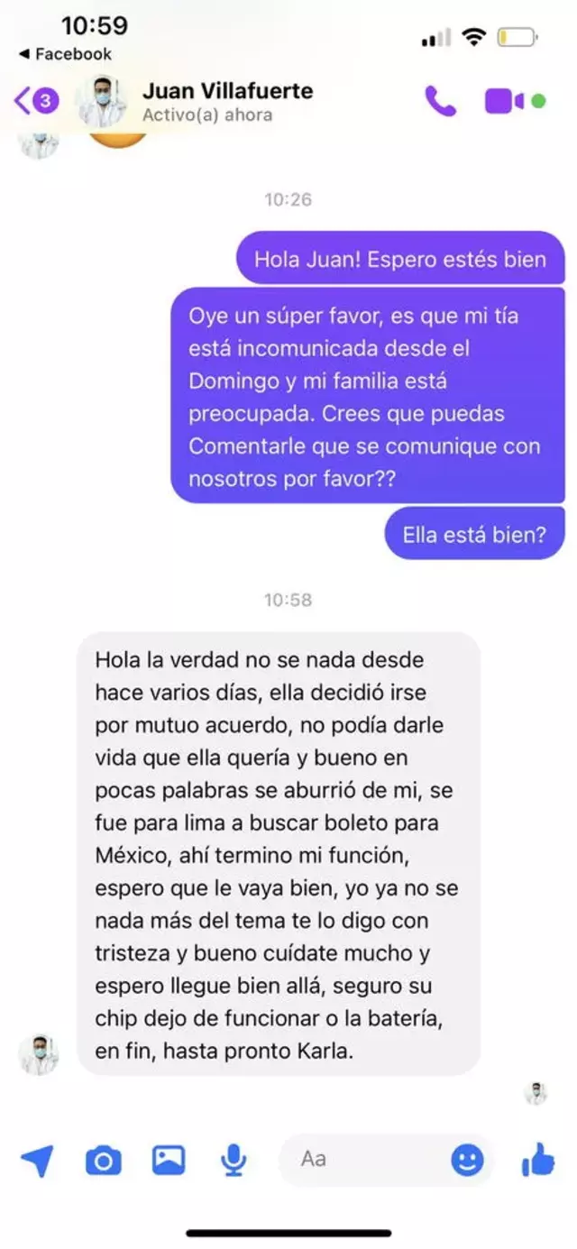 mexicana desaparecida en Perú