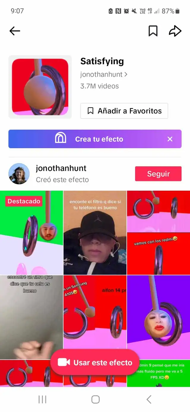 Puedes probar el efecto buscándolo en la plataforma. Foto: captura de TikTok<br><br> Puedes probar el efecto buscándolo en la plataforma. Foto: captura de TikTok<br><br>