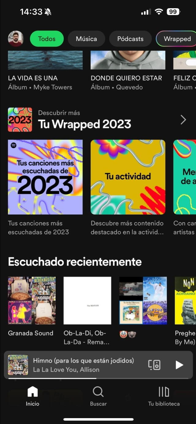 Spotify Wrapped 2023 aparecerá apenas abras la aplicación. Foto: Xataka   