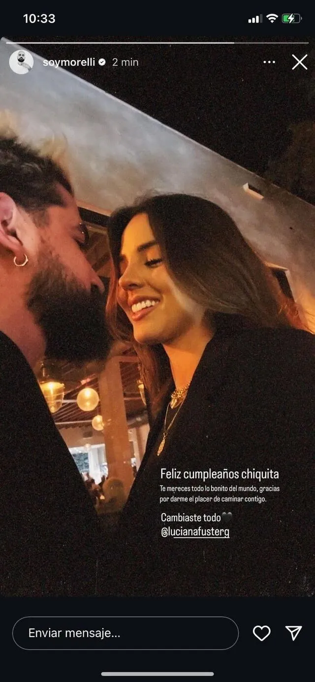  Juan Morelli y Luciana Fuster. Foto: Captura Instagram<br>   