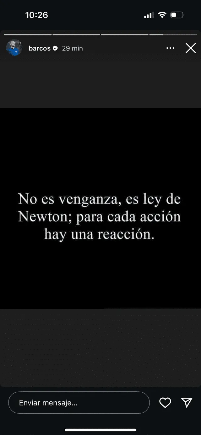 Publicación de Hernán Barcos en Instagram. Foto: captura de Instagram   