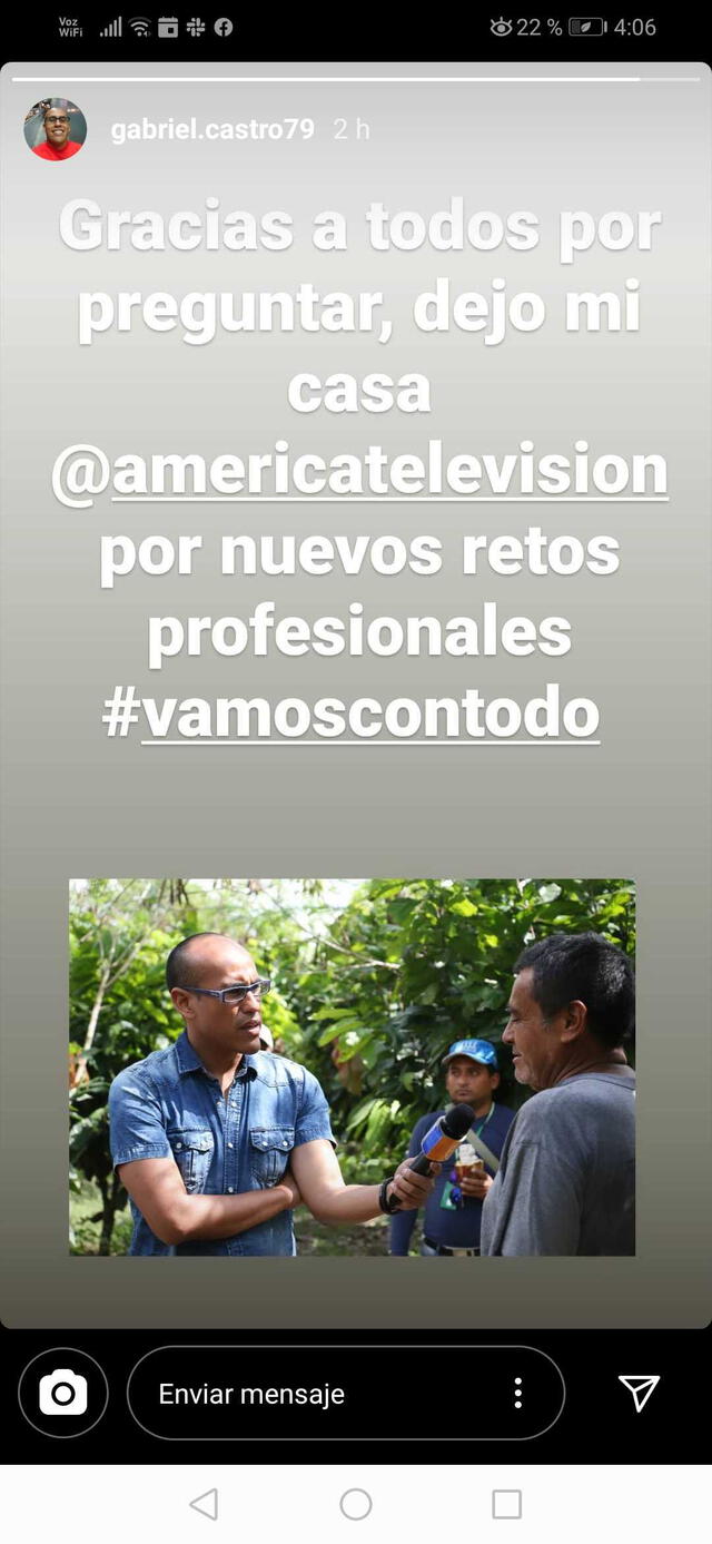 Gabriel Castro se despide de América Televisión. Foto: Captura.