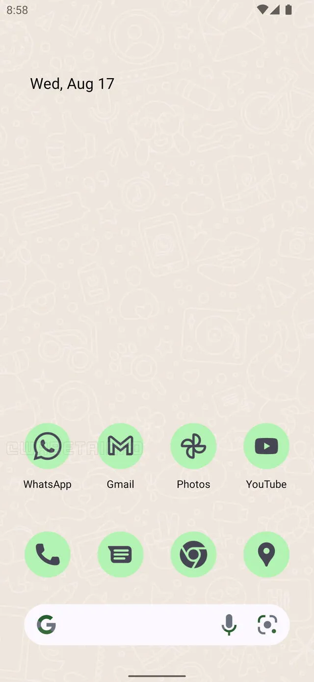 Así lucirá el nuevo ícono de WhatsApp que cambiará de color, dependiendo el fondo de tu pantalla. Foto: Unocero