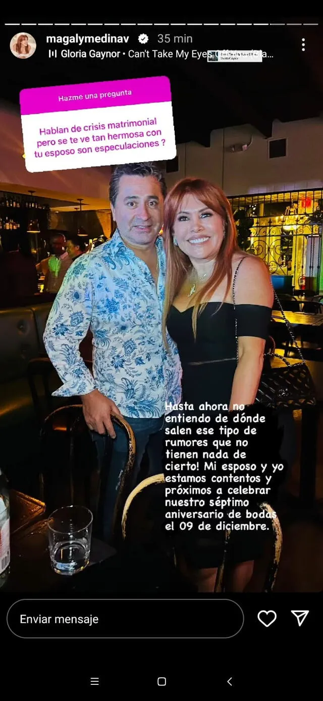  Magaly Medina descarta rumores de divorcio con Alfredo Zambrano. Foto: Instagram / Magaly Medina 