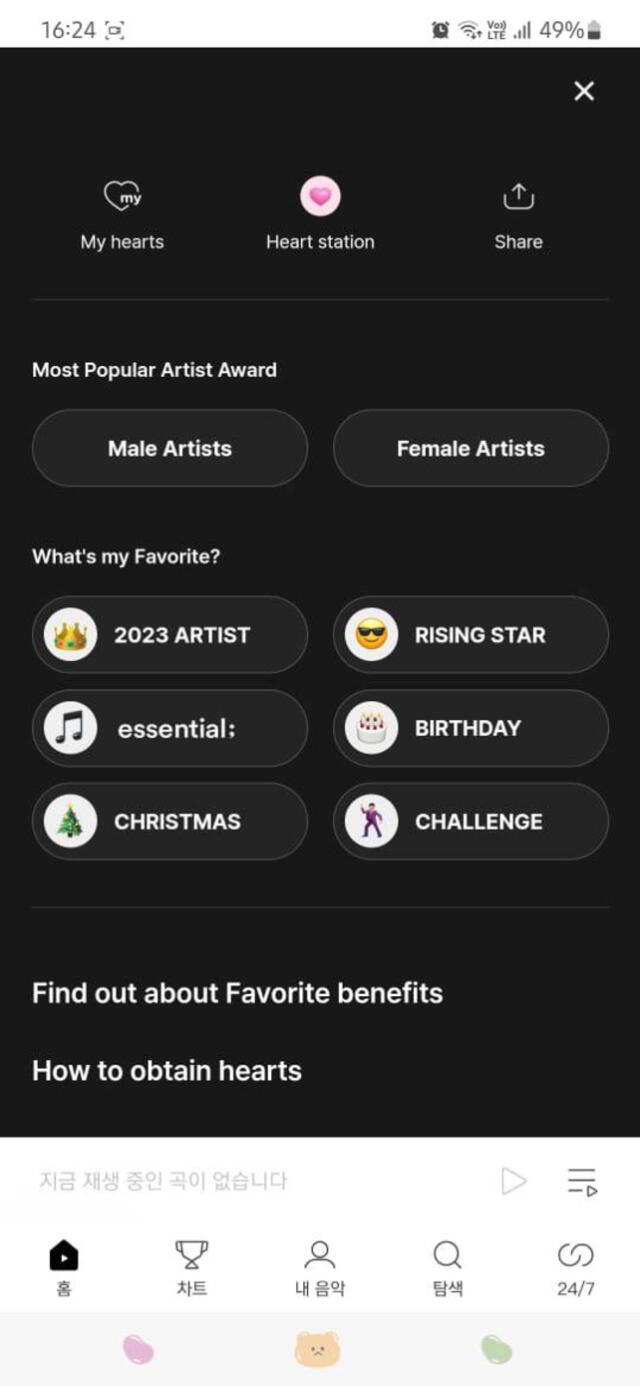 Votaciones para apoyar a tus artistas favoritos en los Golden Disc Awards 2024. Foto: captura de Bugs   
