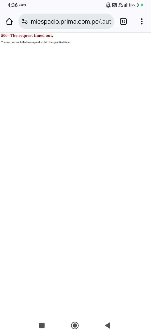 AFP Prima también reporta caída en su página web. 