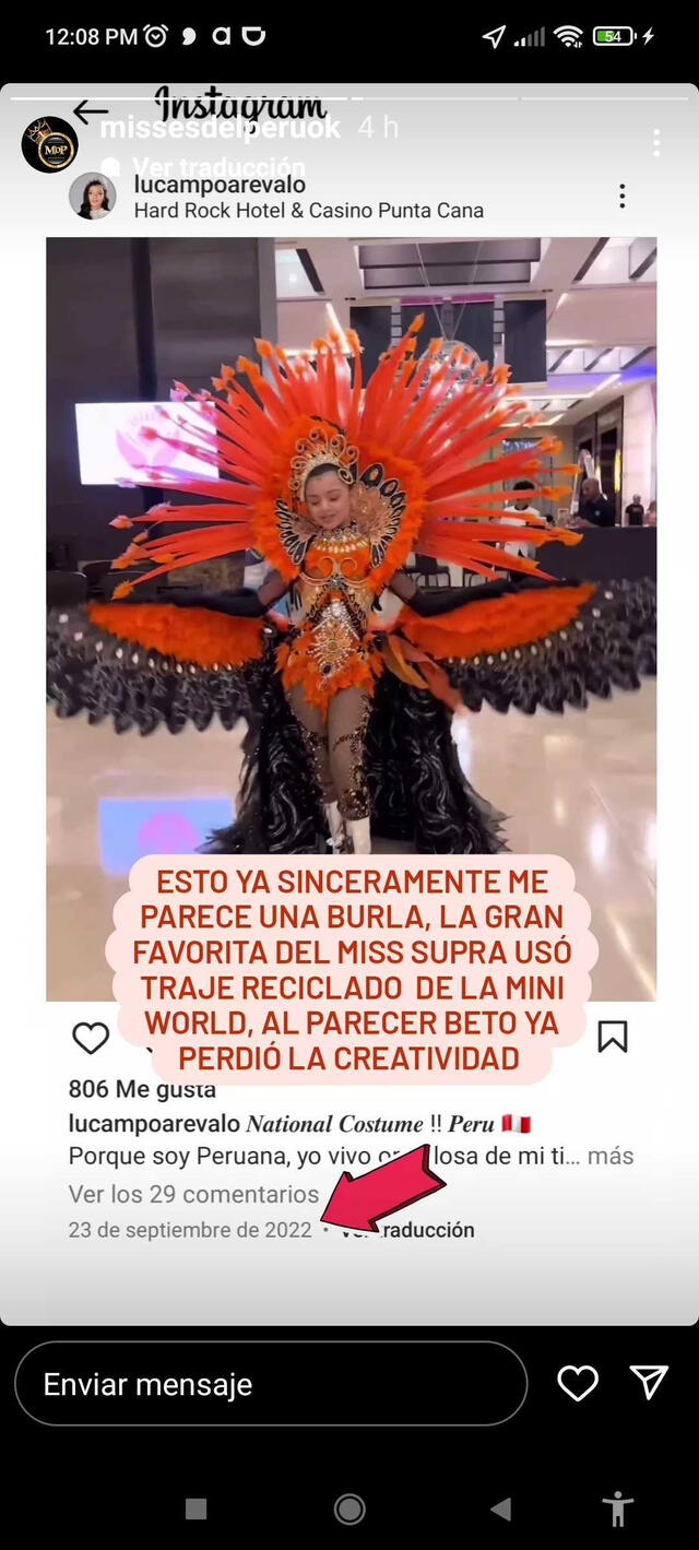  Critican al diseñador Beto Pinedo por supuestamente reutilizar el traje típico. Foto: Instagram   