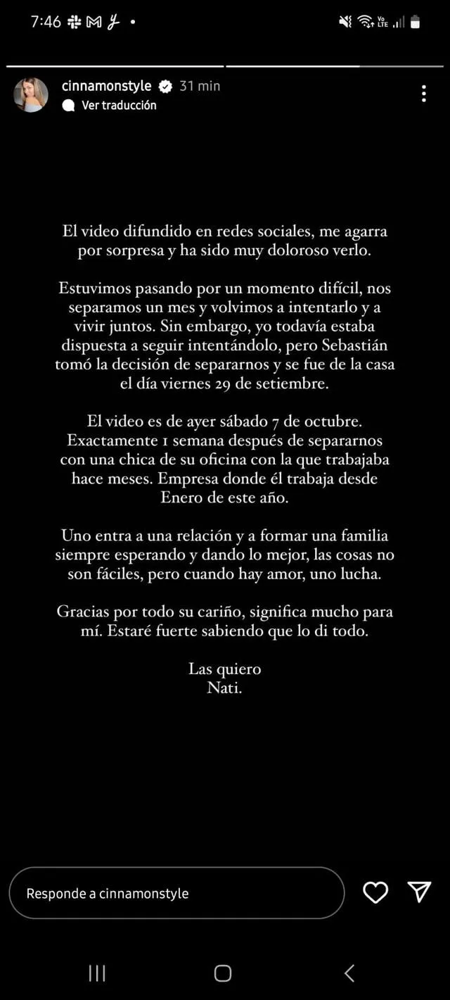 ¿Quién es Natalia Villanueva, la mujer ampayada besando a Sebastián Guerrero, esposo de Cinnamon